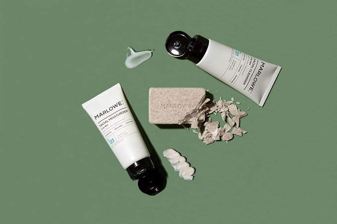MARLOWE. Best Sellers Kit | No. 203 | Features Signature Body Scrub Soap Bar, Men's Facial Cleanser & Facial Moisturizer | Great Gift for Men-Velvo Beauty