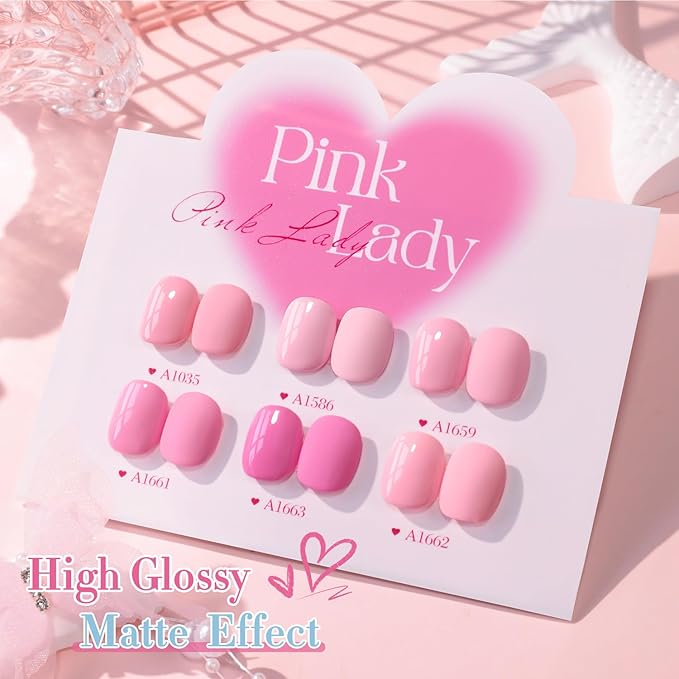 Double Rhythm 6 Pcs 15 ML Gel Polish Set Same Color Same Bottle Soak Off Gel Polish Kit Nail Art Manicure Salon DIY at Home for Women (Neutral Skin Pink Nude Beige -T6-53)-Velvo Beauty