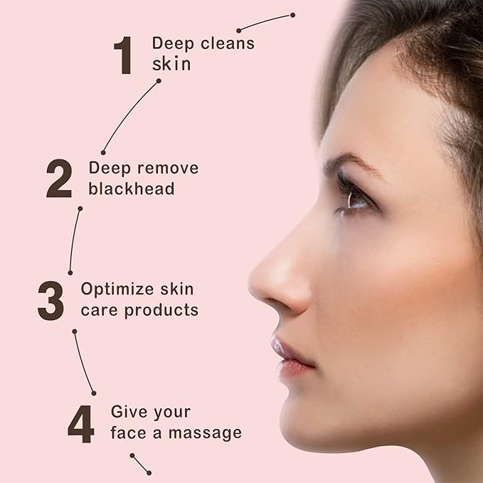 GUGUG Skin Scrubber Face Spatula Skin Spatula Pore Cleaner Blackhead Remover Tools for Facial Deep Cleansing-4 Modes, Pink-Velvo Beauty