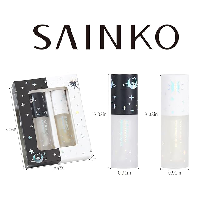 DAY&NIGHT LIP OIL SET, Natural Coconut Lip Plumper & Coffee Lip Care Serum,Hydrating Lip Plumper Gloss (3ml*2)-Velvo Beauty