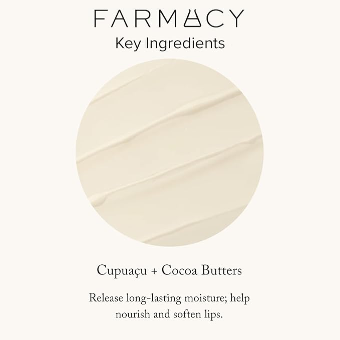 Farmacy Beeswax Lip Balm - Honey Butter Moisturizing Lip Care + Chapped Lip Treatment - Enriched with Cupuaçu + Cocoa Butters, Proprietary Honey Blend and Vitamin E to Nourish, Soften + Heal (3.4g)-Velvo Beauty
