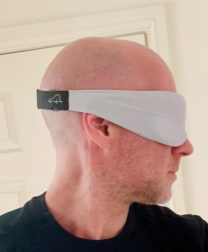 ALASKA BEAR Sleep Mask for Side Sleepers Patented Design, Cup-Shaped and Extra-Soft, 100 Blackout Eye Mask Shades Cover for Men and Women Home or Travel, Machine Washable, Pale Grey-Velvo Beauty