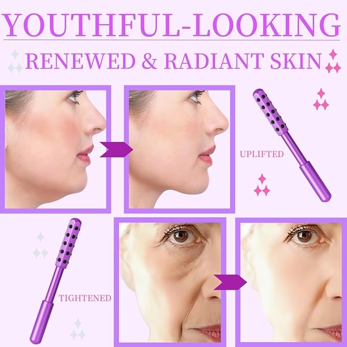 KOTOMI Radiance Beauty Roller,Up Lifting Facial Massage Roller, 30 Germanium Stone Face Sculpting Tool, Facial Roller for Face Beauty Massage, Helps Blood Circulation, Reduces Puffiness-Velvo Beauty