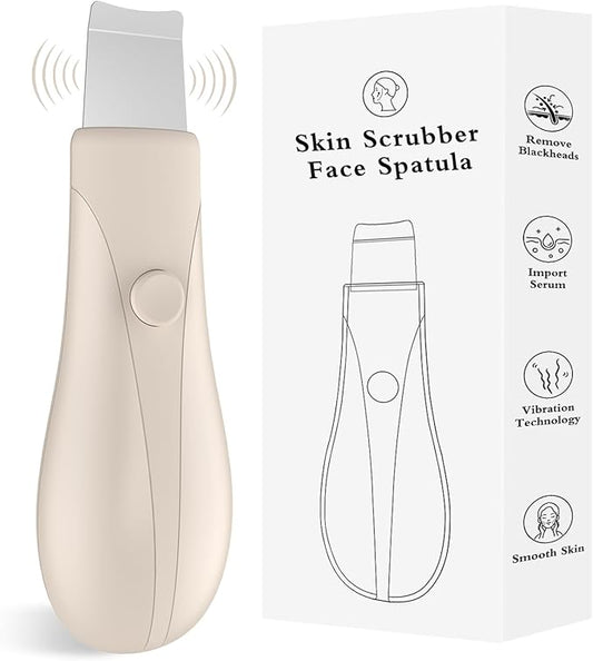 Skin Scrubber Face Spatula Skin Spatula Pore Cleaner Blackhead Remover Tools for Facial Deep Cleansing Skin Care Tool for Men and Women (Beige)-Velvo Beauty