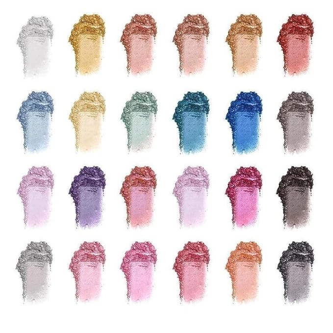 24 Shade Eyeshadow Palette Ibiza glamorous shimmers bold mattes strong pastel tones long lasting full pigment-Velvo Beauty