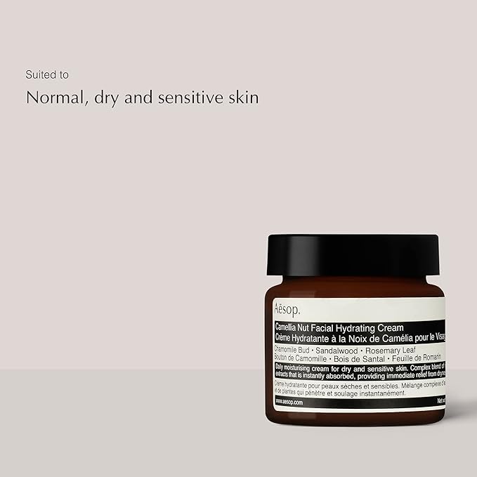 Aesop Camellia Nut Facial Hydrating Cream | Daily Moisturizer For Dry And Sensitive Skin | Provides Immediate Relief From Dryness | Blend Of Nut And Plant Extracts | 2.1 oz / 60mL-Velvo Beauty