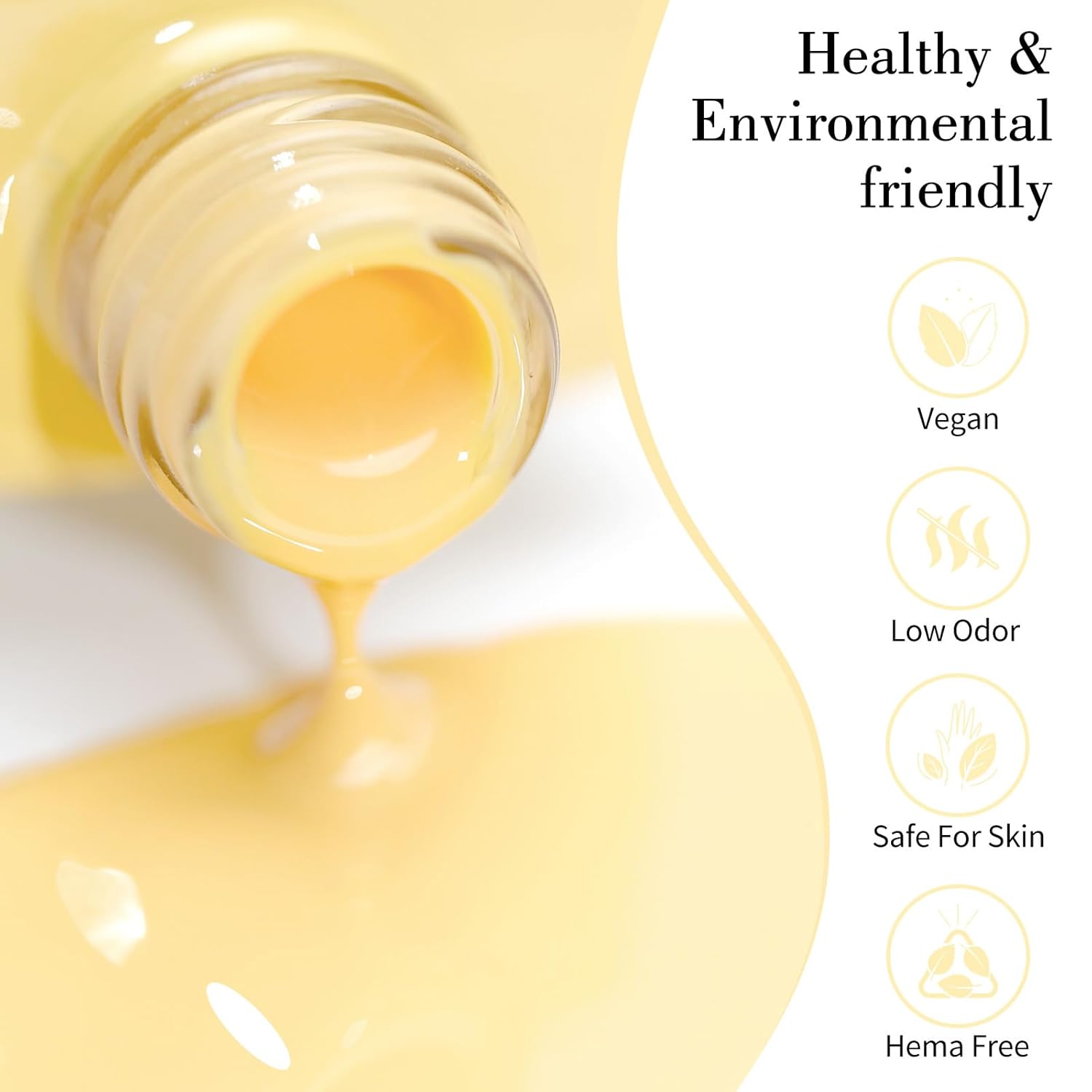 CANNI Pastel Yellow Nail Gel Polish, 1Pcs Butter Yellow High Gloss Soak Off UV Nail Polish Gel French Manicure Salon DIY-Velvo Beauty