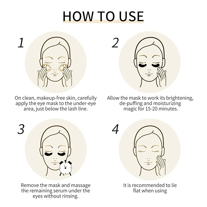 Under Eye Patches-24k Gold Eye Mask Pads - 60 Pieces, Collagen Hyaluronic Acid Eye Mask, Anti-Aging, Reduce Dark Circles, Puffiness and Wrinkles, For Men and Women-Velvo Beauty