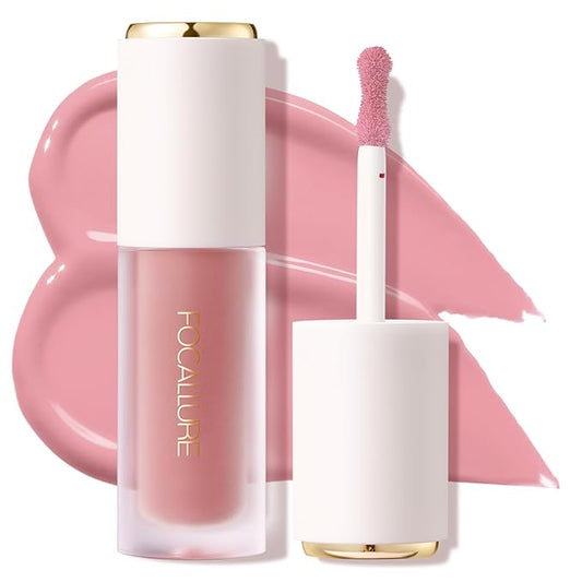 FOCALLURE Silky Cream Liquid Blush,Leaving a Matte Dewy Makeup Look,Easy to Apply and Create a Natural Flush,Long Lasting and Lightweight Cheek Blush Face Makeup,BABY DOLL-Velvo Beauty