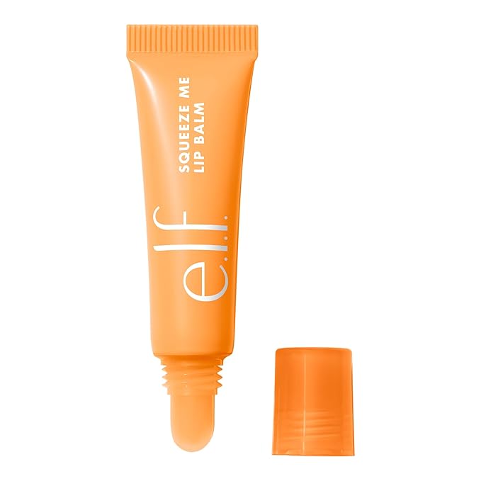 e.l.f. Squeeze Me Lip Balm, Moisturizing Lip Balm For A Sheer Tint Of Color, Infused With Hyaluronic Acid, Vegan & Cruelty-free, Peach-Velvo Beauty