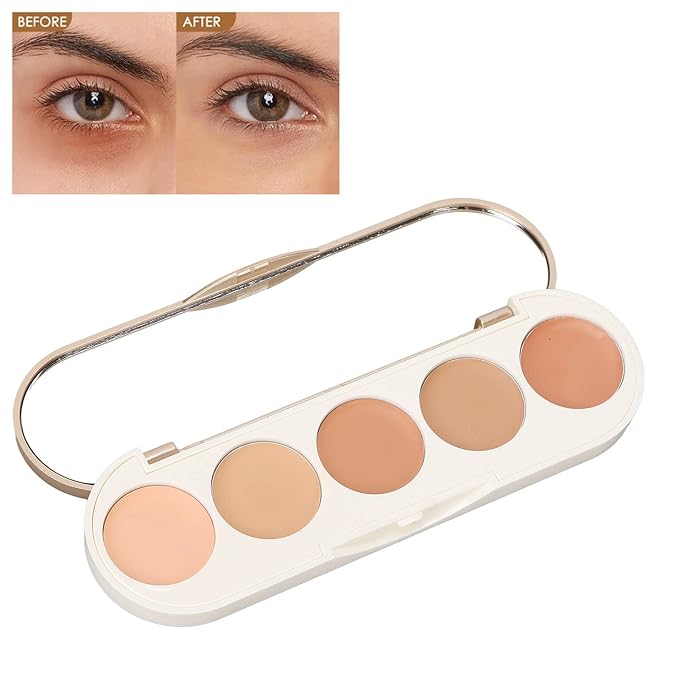 Waterproof Concealer Palette, High Coverage, Professional Long Lasting Multipurpose Bronzer Palette with 5 Colors-Velvo Beauty