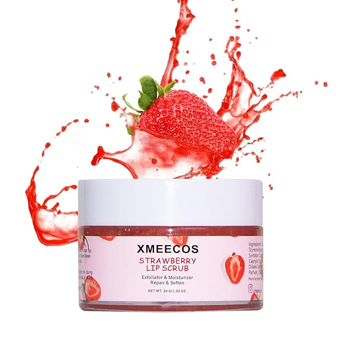 Strawberry Lip Scrub Exfoliating Moisturizing and Repairing and Lips Softening| Cruelty-free| Exfoliator-Velvo Beauty