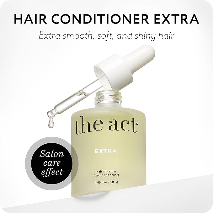The Act Hair Oil for Dry & Frizzy Hair – Leave-In Lightweight Treatment with Argan, Coconut & Castor Oil – Non-Greasy Finish – 1.69 fl oz-Velvo Beauty