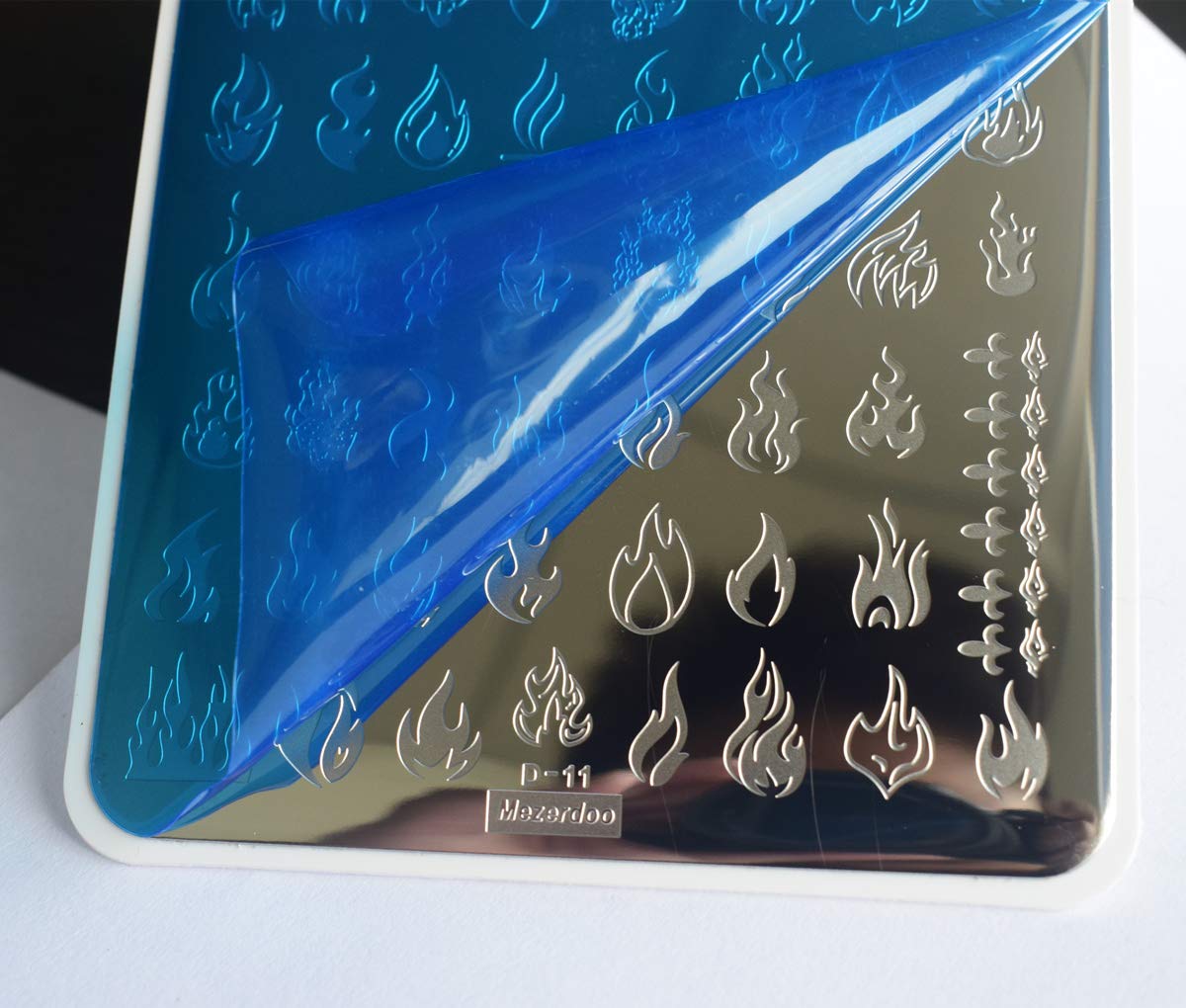 2pcs Large Size Nail Art Image Stamp Stamping Plates Fire Heart Pattern Valentine's Day Nail Stamping Plate Love DIY Nail Stamper Plates Stencil Palm Footprint Manicure Template Tools-Velvo Beauty