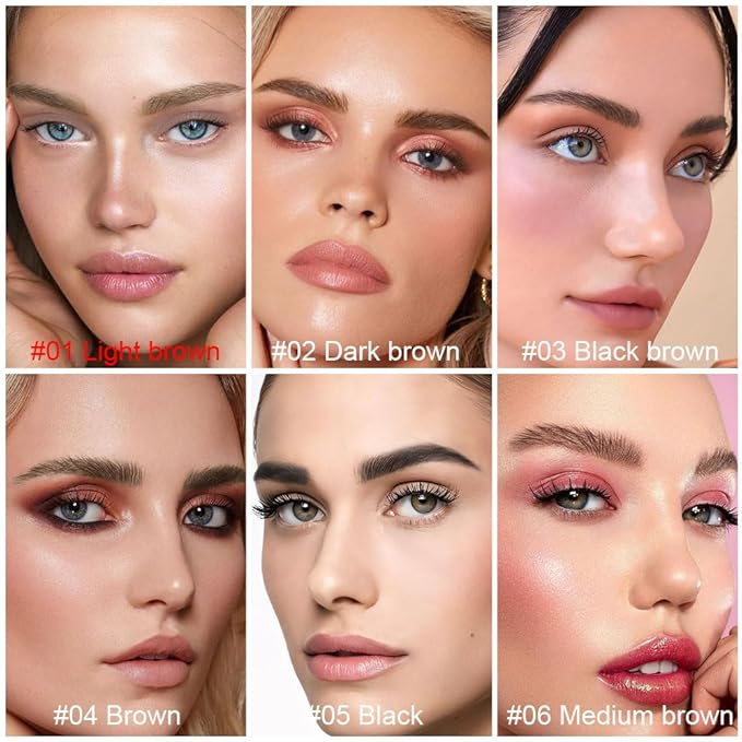 evpct 2Pcs Light Brown Magic Microblading Dual-Ended Eyebrow Contouring Pen Brow Pencil, with 4 Brush Micro-Fork-Tips Applicator and Precise Brush-Tip Hair Like Strokes, Dual-ended Eyebrow Brush-Velvo Beauty