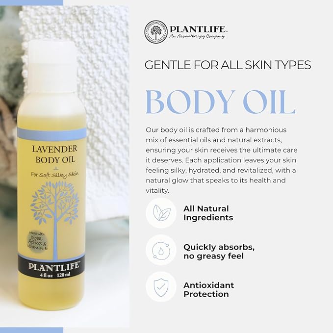 Plantlife Ylang Ylang Body Oil - Moisturizing Natural Body Oil for All Skin Types - Nourishing Dry Skin and Making It Feel Soft and Silky for Women & Men - Bath, Body & Massage Oil - 4oz-Velvo Beauty