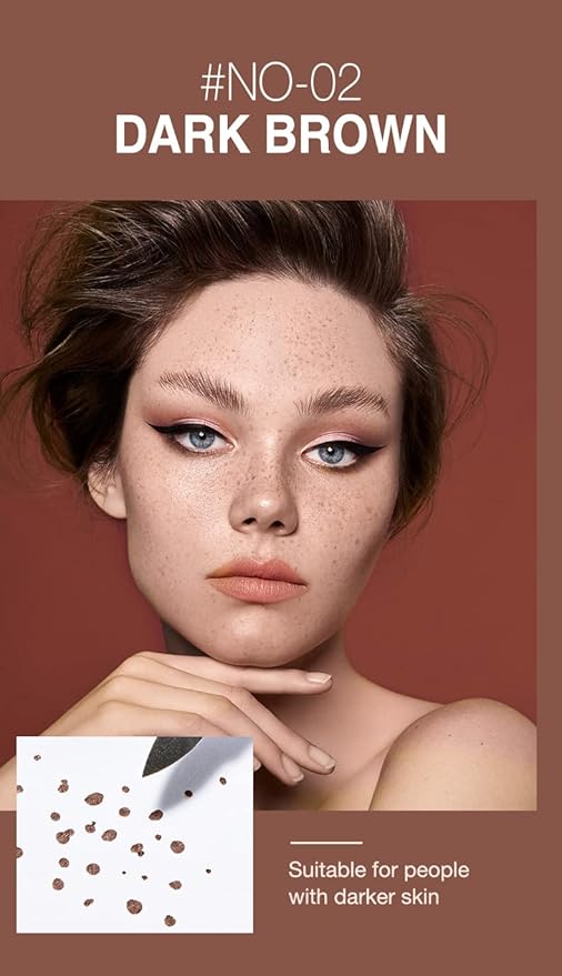 Freckle Pen Faux Freckle Pen Colour Pop Freckle Pen Supernaturally Realistic Freckles Makeup Brush Fantastic Freckles Pen Long-lasting Waterproof Soft-point Absorbent Pen For a Natural and Easy Makeup Look (dark brown)-Velvo Beauty