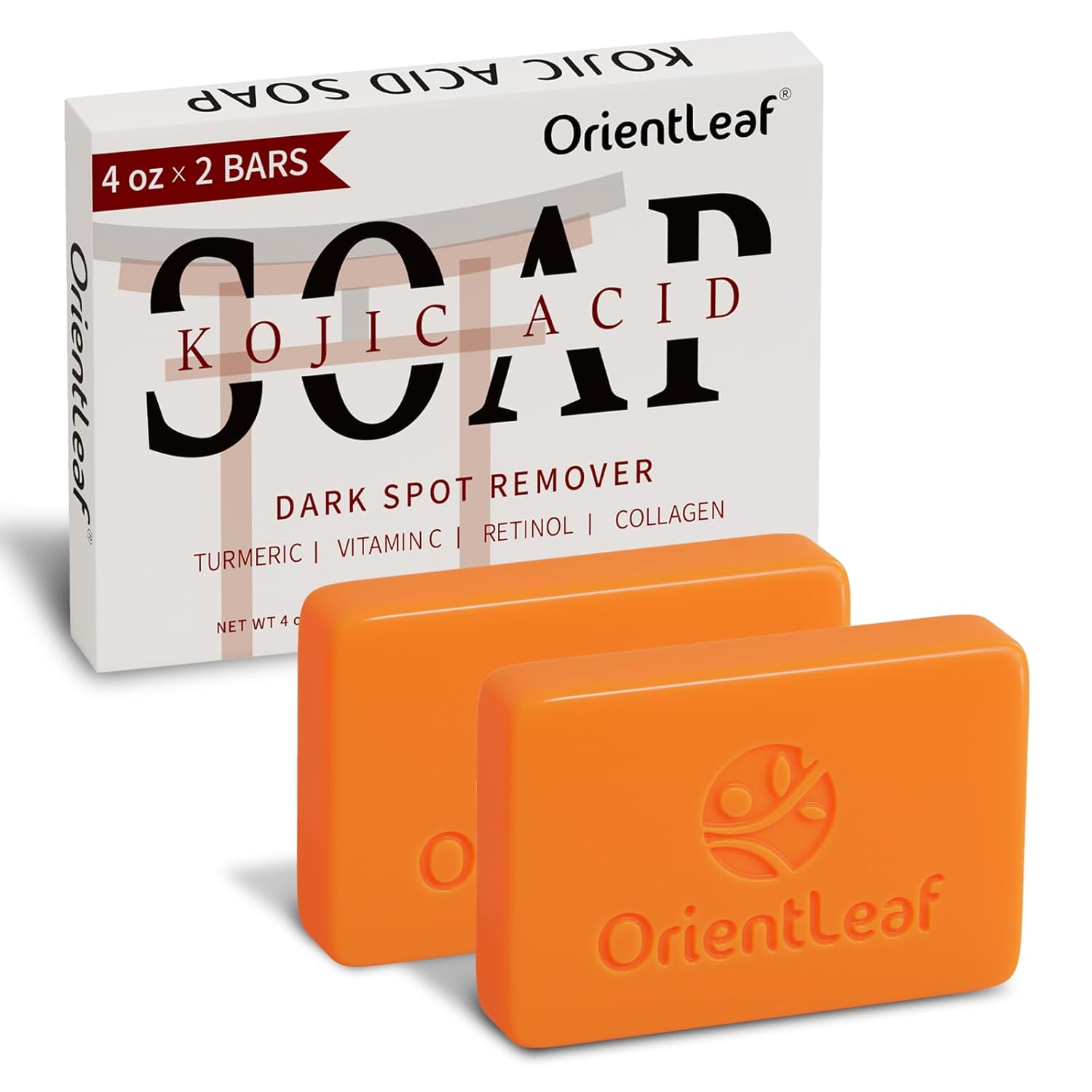 Kojic Acid and Turmeric Soap for Dark Spots Remover, Brightening, Hyperpigmentation for Face, 4oz x 2 BARS-Velvo Beauty