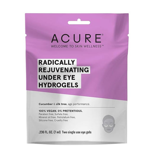 Acure Radically Rejuvenating Under Eye Hydrogel Mask, Provides Anti-Aging Support, & Silk Tree, Purple, Cucumber, 0.236 Fl Oz (Pack of 1)-Velvo Beauty