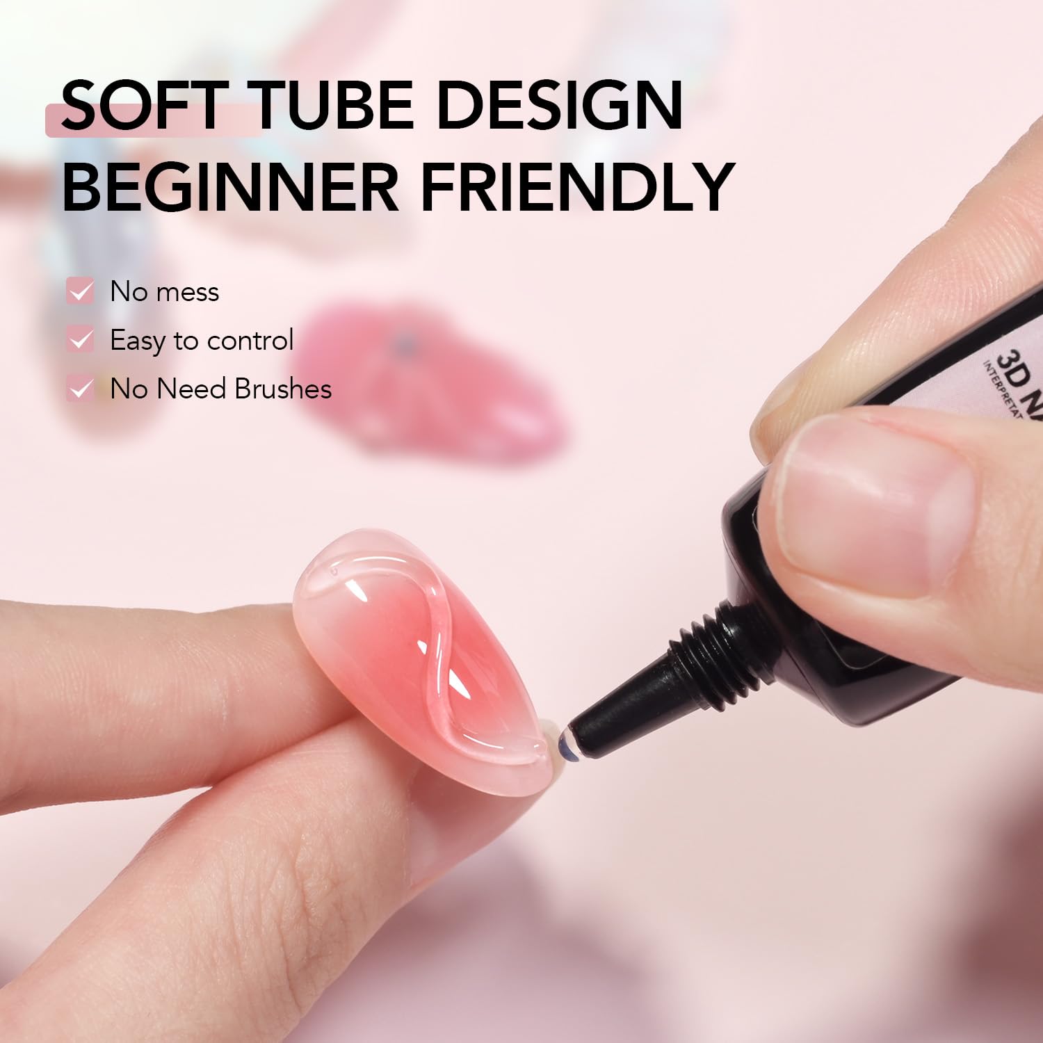 GAOY 3D Nail Gel, 15g Clear Sculpting Gel for Carving, Molding and Painting Nail Art Designs, Rhinestone Glue for Gems Decoration-Velvo Beauty