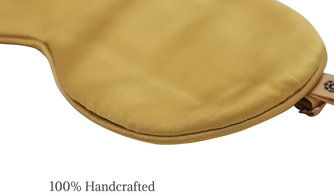 Premium Handcrafted 25 Momme Mulberry Silk Eye Mask for Sleeping (Golden Honey)-Velvo Beauty