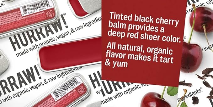 Hurraw! Black Cherry Tinted, Unscented, Moon Night Treatment Lip Balm Slim Slider Tins, 3 Pack Bundle: Organic, Certified Vegan and Cruelty Free All Natural. Bee, Shea, Soy & Palm Free. Made in USA-Velvo Beauty