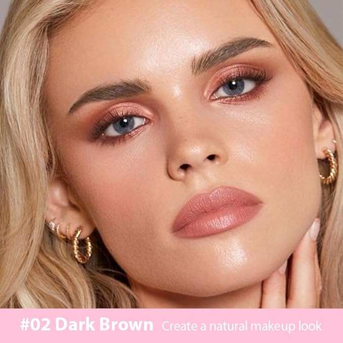 evpct Kaely 2Pcs Light Dark Brown Magic Microblading Eyebrow Contouring Pen Brow Pencil, with 4 Brush Micro-Fork-Tips Applicator, Dual-ended Eyebrow Brush, Hair Like Strokes, Natural Looking Brows-Velvo Beauty