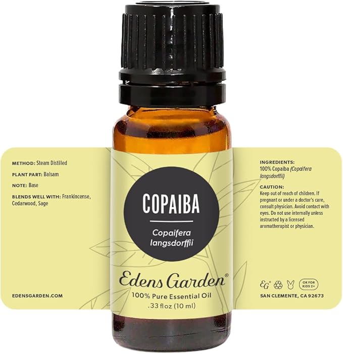 Edens Garden Copaiba Essential Oil- 100% Pure Premium Grade, Undiluted, Natural, Therapeutic, Aromatherapy, The Best for Diffuser, Skin, Face, Hair 10 ml (.33 fl oz)-Velvo Beauty