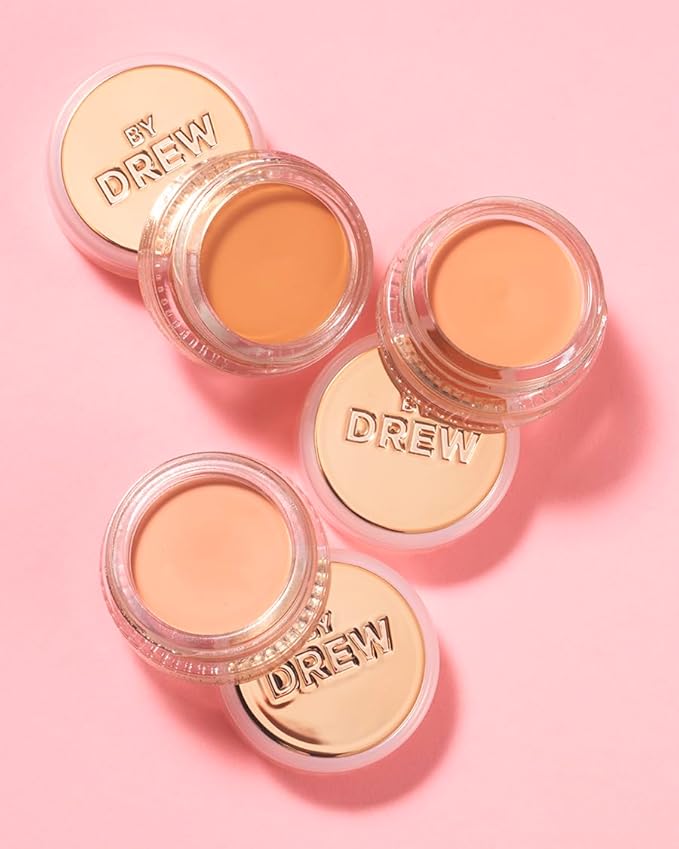 FLOWER Beauty By Drew Barrymore Chill Out Smoothing Color Correcting Cream - Conceals + Brightens Dark Circles - Hydrates + Moisturizes Skin - Makeup Infused With Vitamin E + Jojoba (Medium Peach)-Velvo Beauty