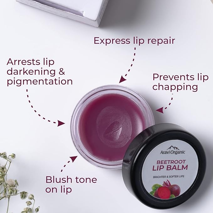 Beetroot Lip Balm For Women & Men | For Dark Lips, Lip Lightening, Dry & Chapped Lips | Makes Soft & Glossy Lips-Velvo Beauty