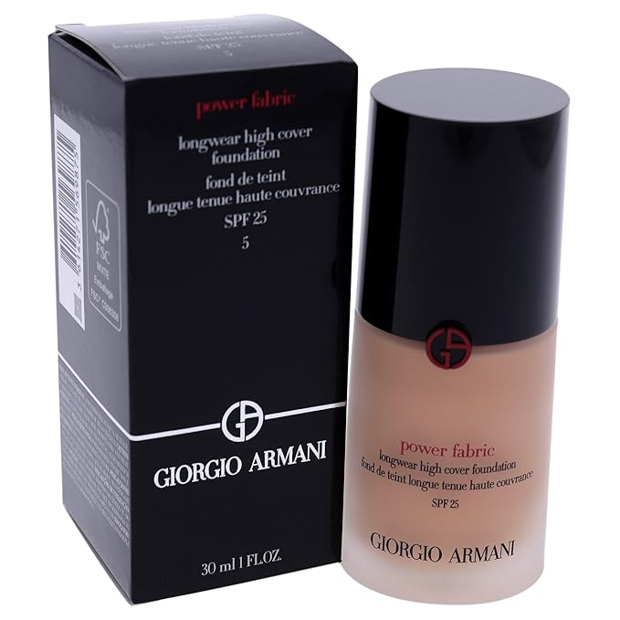 GIORGIO ARMANI Power Fabric Longwear High Cover Foundation SPF 25, # 5 Light, Neutral, 30 ml-Velvo Beauty