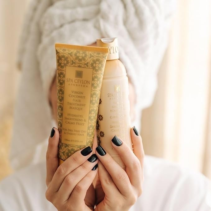 SPA CEYLON Virgin Coconut Hair Treatment Masque | Deep Conditioning | Hair Repair | 100% Vegan & Vegetarian | Best for Dry, Very Dry & Unruly Hair-Velvo Beauty