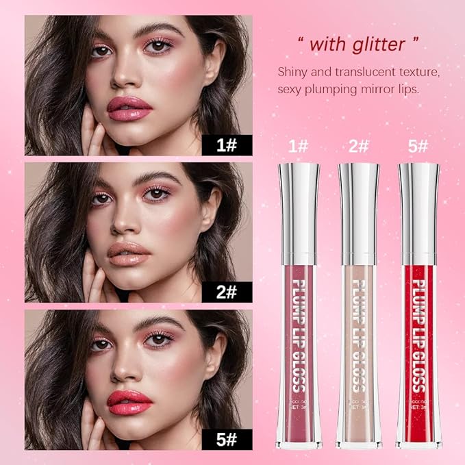 ibcccndc Lip Plumper Plumping Lip Gloss Hydrating Nourishing Lip Oil Red Liquid Lipstick Lip Care Products Mineral Oil Clear Lipgloss (1)-Velvo Beauty