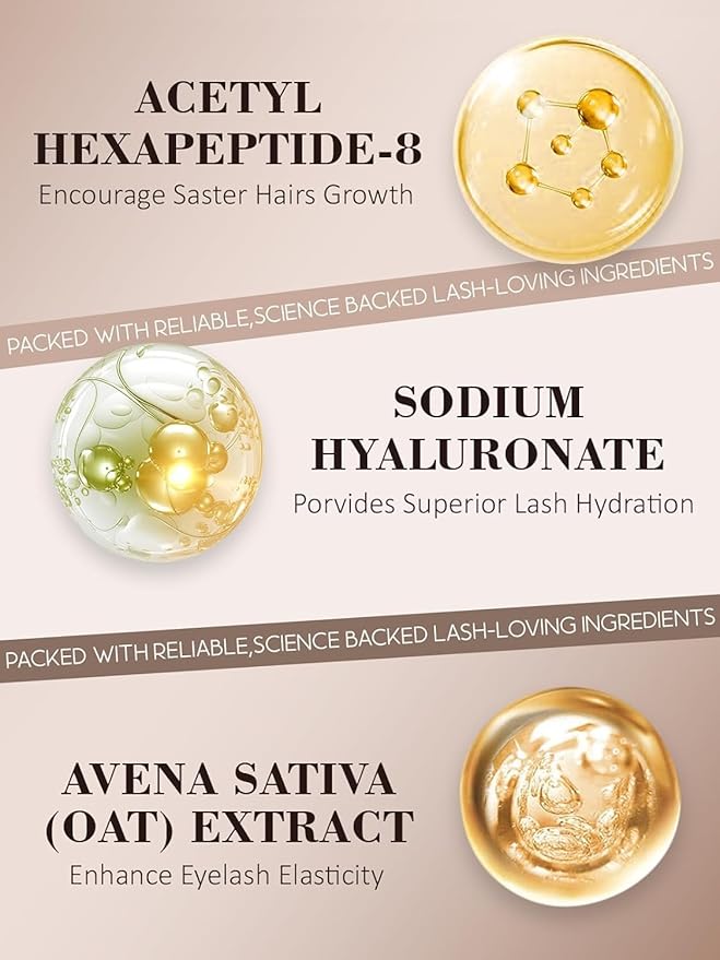 Lash Serum for Eyelash Growth - Natural Lash Enhancing Treatment for Thicker Longer Fuller Looking Eyelashes & Advanced Formula Vegan & Cruelty-Free for Sensitive Eyes, Nightly Use Girls (5ML)-Velvo Beauty