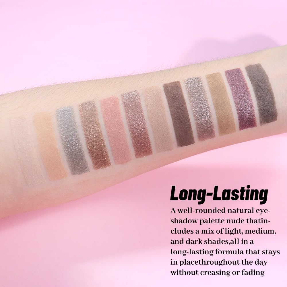 SUAKE Neutral Smokey Eye Shadow Palette,Nude Silver Gray Cream Eyeshadow Palette,Make Up Pallets for Women, Highly Pigmented Long Lasting Naturing-Looking,Blendable,Vegan-Velvo Beauty