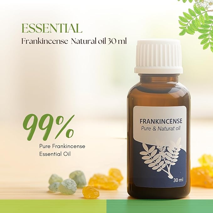 Roots & Above Pure Natural Frankincense Oil 1.01 oz/30ml for Diffusers, Hair, Skin Care, Face, Body, Massages & Soap and Candle Making-Velvo Beauty