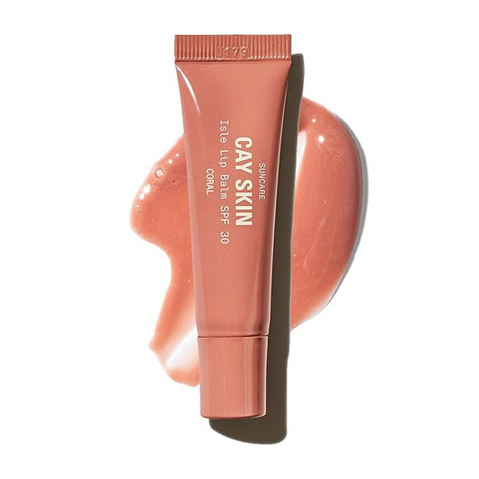 Cay Skin Isle Lip Balm SPF 30 – High Shine, Hydrating, Non-Sticky Lip Gloss in Vanilla Brown Sugar Flavor – Formulated with Natural Ingredients for All Skin Tones – Coral-Velvo Beauty