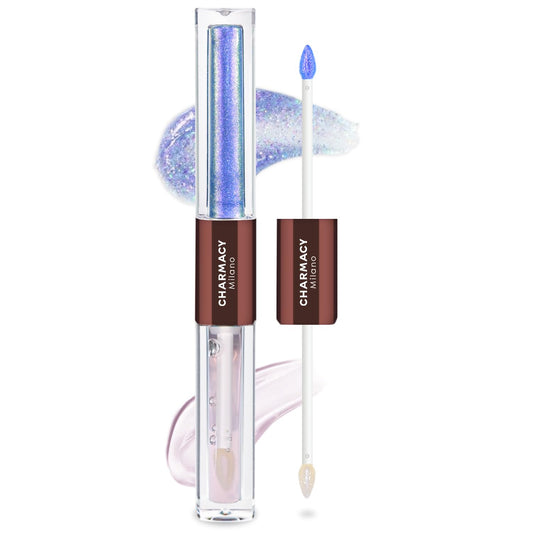 CHARMACY 2 In 1 Multichrome Moisturizing Lip Gloss, Double Head Liquid Lipstick, Mirror Waterproof Long Lasting No Fading Lip Balm, Hydrating Lip Plumper Waterlight Glossy Makeup #005-Velvo Beauty
