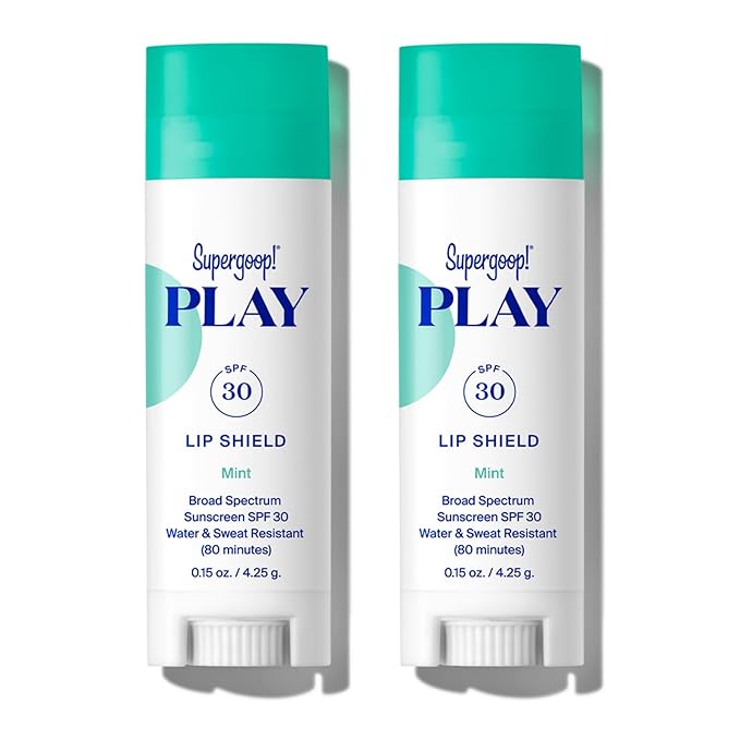 Supergoop! PLAY Lip Shield SPF 30 with Mint - Pack of 2 - Moisturizing Lip Balm for Dry Cracked Lips - Broad Spectrum UV Protection-Velvo Beauty