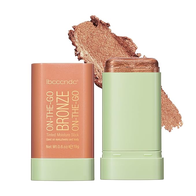 Cream Contour Stick,Multi-Use On The Go Bronzer Stick,Long-lasting Highlight Stick,Glow Bronzer Stick for Face,Lightweight and Blendable Contour Stick for Women (03# Rich Glow)-Velvo Beauty