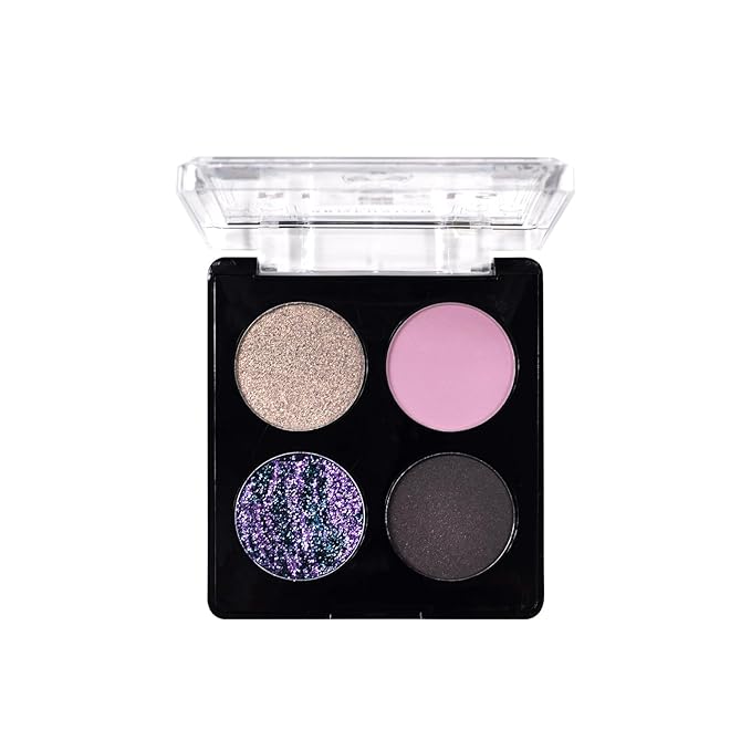 Profusion Cosmetics Rituals 4 PC Look Kit Includes Face Gems, Shadow and Glitter Quad, and Eyeshadow Brush, Along With Somber Matte Black Liquid Lipstick, Magical Beauty for Fairy Witches-Velvo Beauty