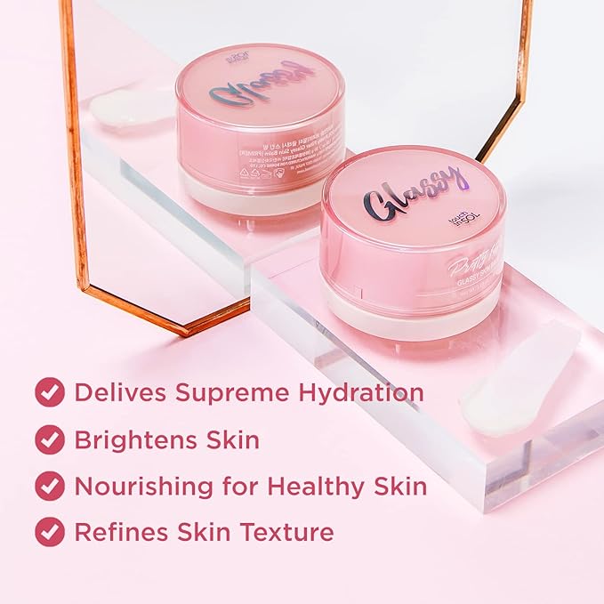 TOUCH IN SOL Pretty Filter Glassy Skin Balm Primer 1.05 oz. – Skin Smooth Moisturizing Primer before Makeup - Natural Glow Face Cream Moisturizer with Shea Butter and Rose Flower Water-Velvo Beauty