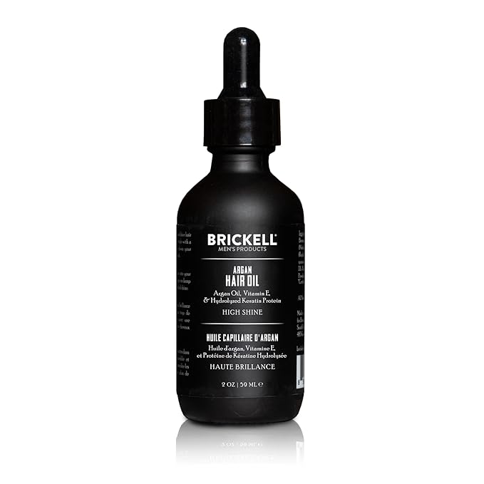 Brickell Men's Argan Oil for Hair, Natural and Organic Hair Oil For Men, Lightweight Hair Treatment, 2 Ounce, Scented-Velvo Beauty
