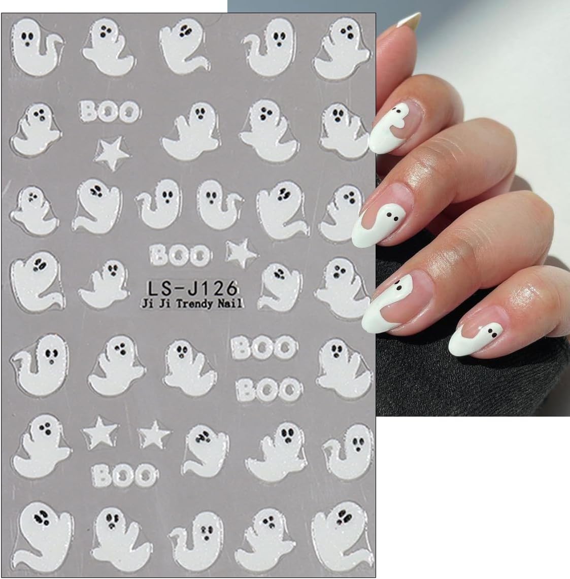 8 Sheets Horror Goth Nail Art Stickers Halloween Nail Stickers for Nail Art Glitter Bat Spider Web Pumpkin Design Luminous Ghost Nail Decals Self-Adhesive Nail Supplies for Women Manicure Decor-Velvo Beauty