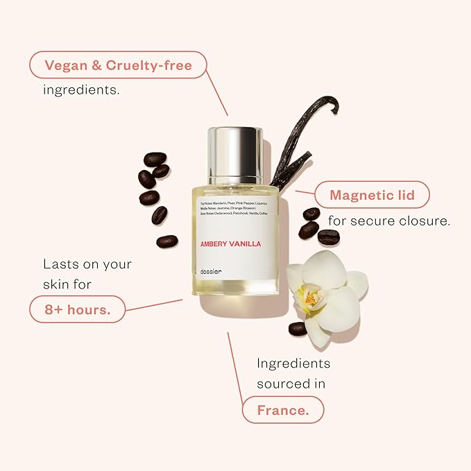 Dossier - Ambery Vanilla 1.7Oz (50ml) - Eau de Parfum - Inspired by Y S.L's B.lack O.pium - Long-lasting Fragrance - Feminine-Velvo Beauty