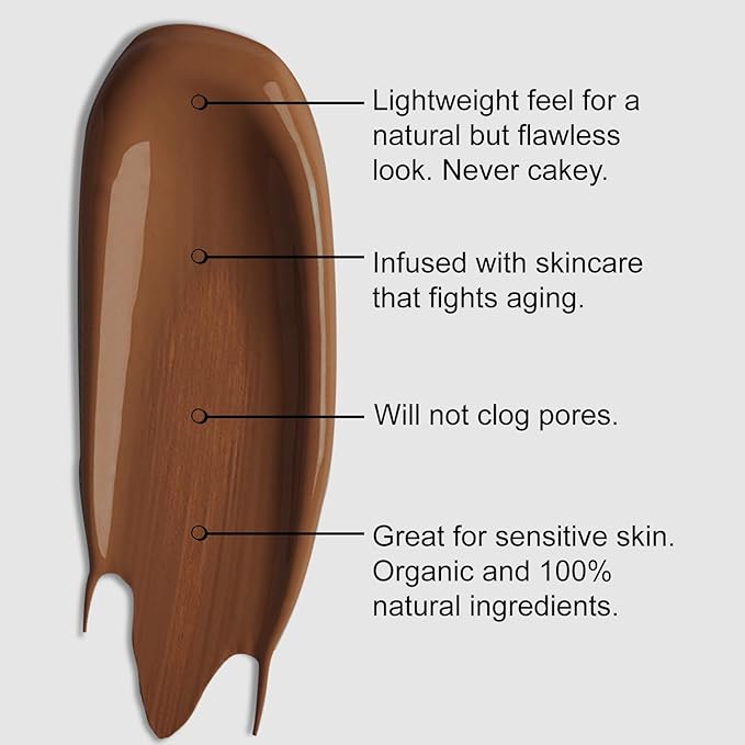 Organic Aloe-Based LUX Liquid Foundation, Natural Vegan Gluten-Free Made in USA, Kona-Velvo Beauty