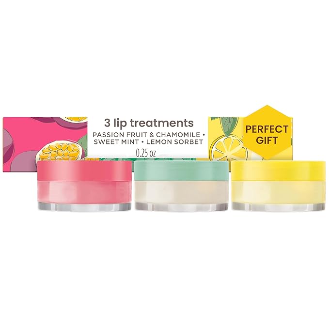 Burt's Bees Lip Mask Set- Overnight Intensive Treatment Revives & Nourishes for All Day Hydration, College Back to School Dorm Essentials, Passion Fruit & Chamomile, Sweet Mint & Lemon Sorbet-Velvo Beauty