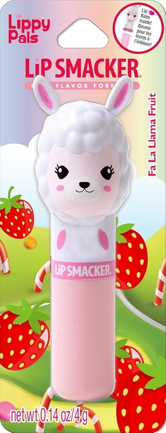 Lip Smacker Lippy Pals Llama, Flavored Moisturizing & Smoothing Soft Shine Lip Balm, Hydrating & Protecting Fun Tasty Flavors, Cruelty-Free & Vegan - Straw-ma-Llama berry-Velvo Beauty