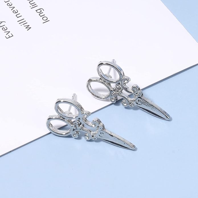 Punk Scissors Stud Earrings Gold Barber Earrings Minimalist Petite Earrings Personalized Earrings for Women and Girls Hair Stylist Gifts-Velvo Beauty
