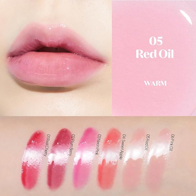 ETUDE Dear Darling Oil Tint #5 Red Oil 4.2g | High Moisturizing and Strong Hydrating Lip Oil/Lip Gloss | Smooth and Moist Lips | Non-Sticky Lip Oil Tint For Dry Lips | K-beauty-Velvo Beauty